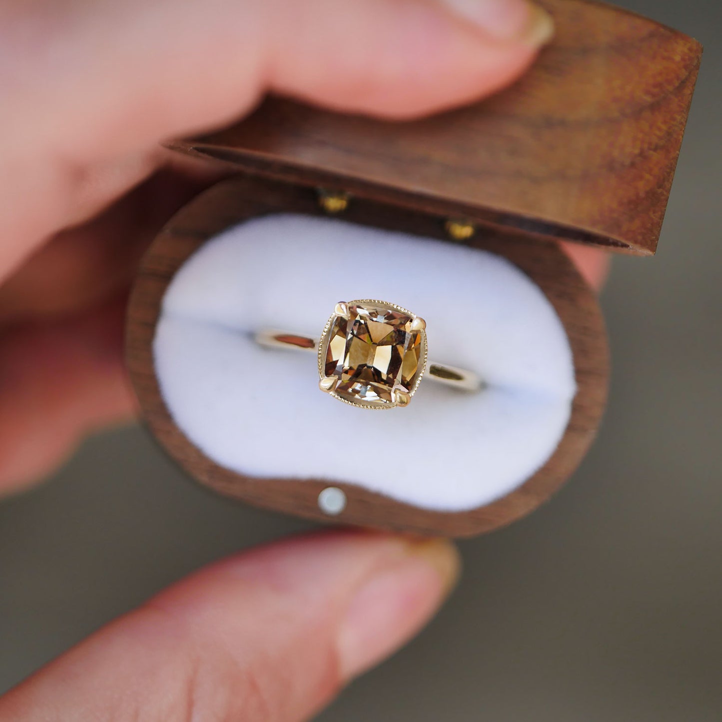 Chocolate Old Mine Cut Diamond Solitaire