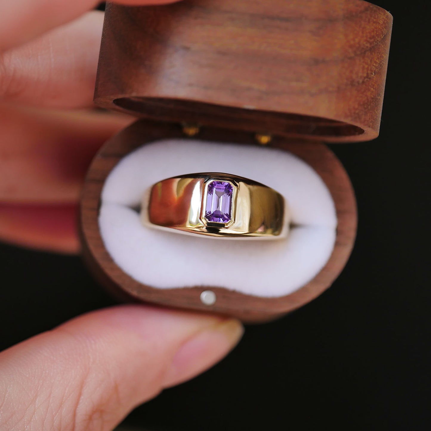 Custom Mens Signet Sapphire Ring