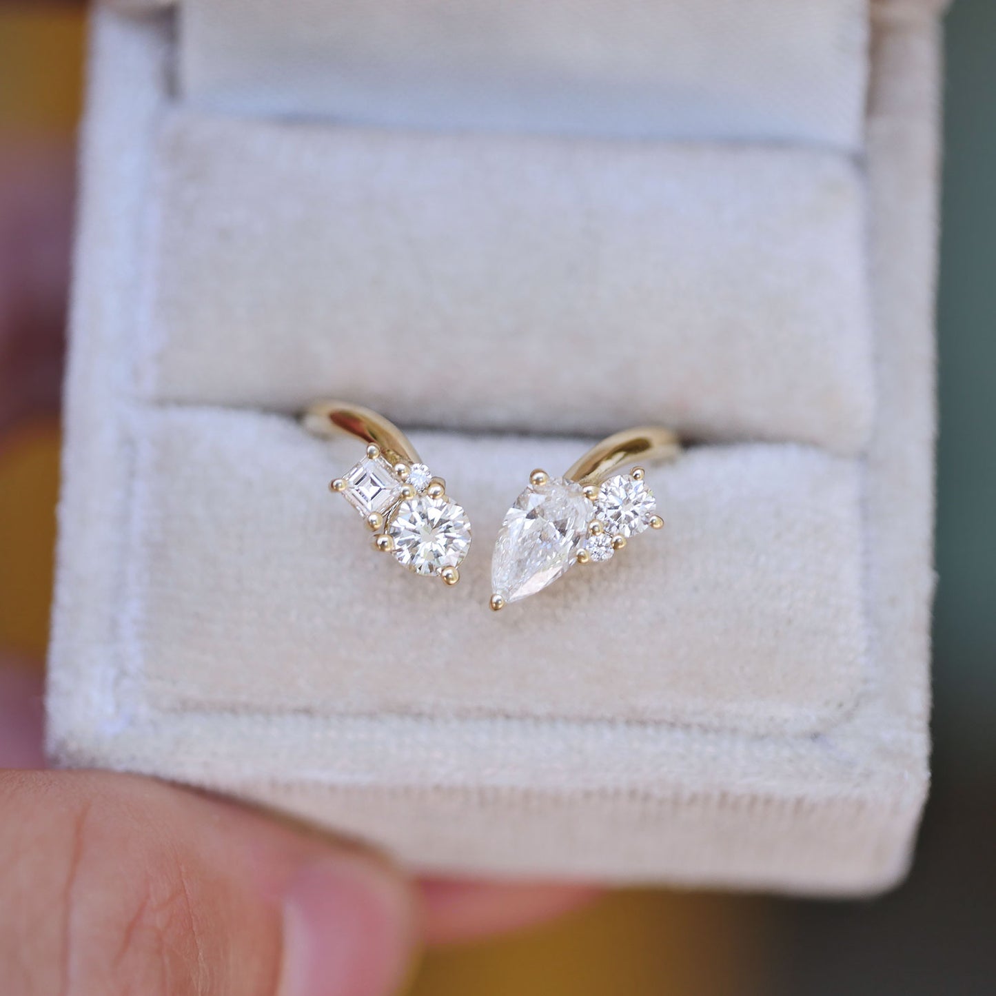 Luxe Round Mosaic Cuff Ring