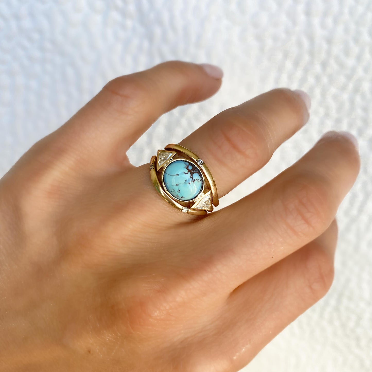 Custom Turquoise & Diamond Stacking Ring Set