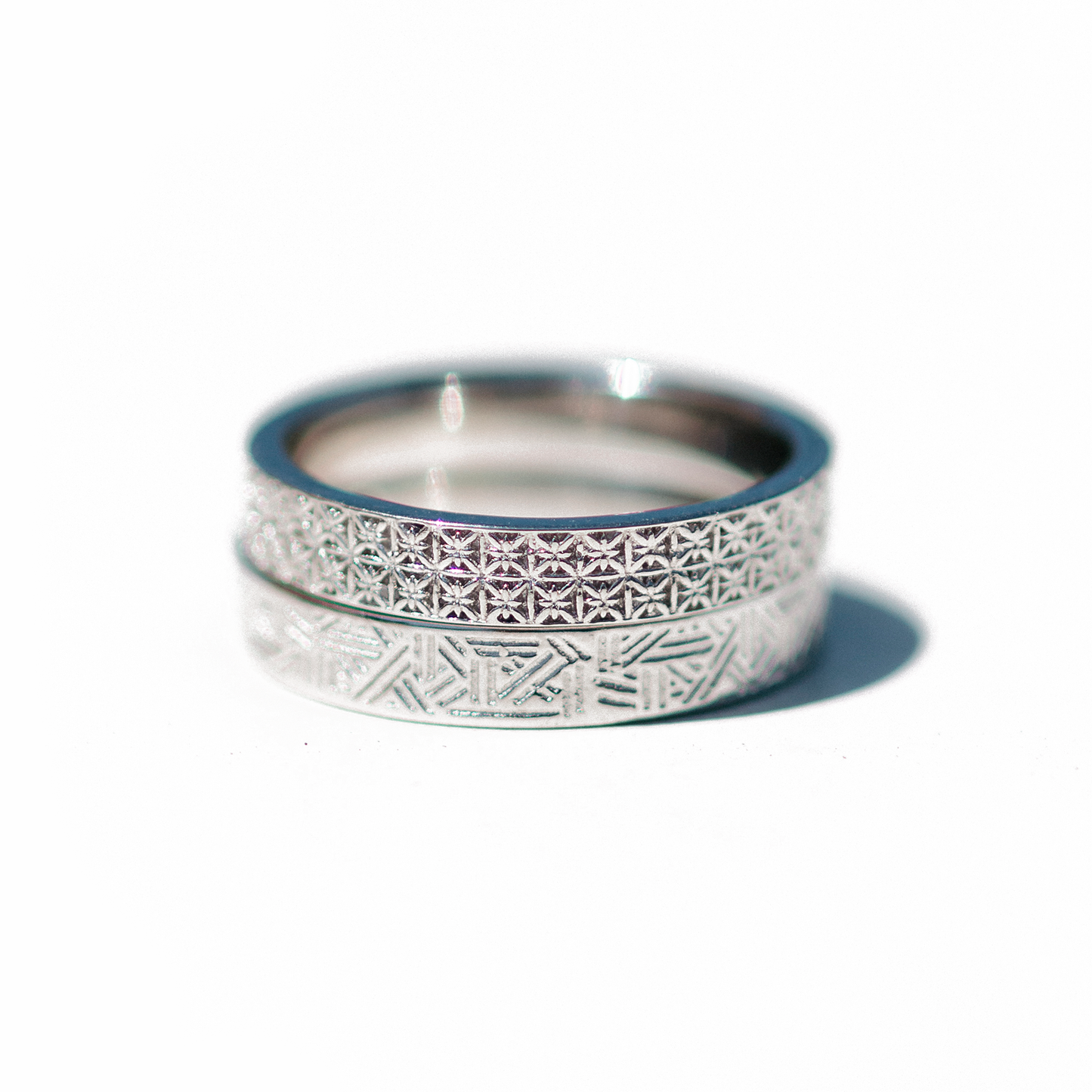 Custom Engraved Platinum Custom Wedding Rings