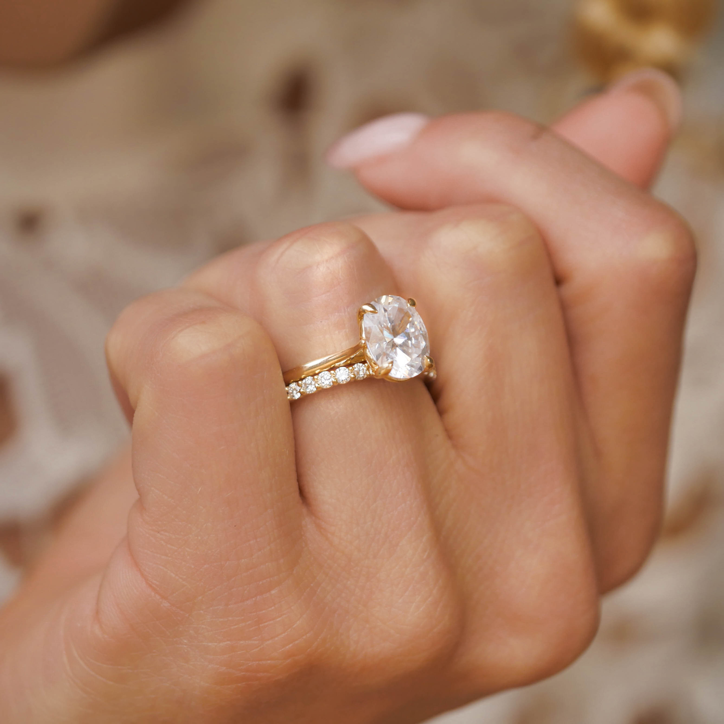Custom 2mm Shared Prong Eternity Wedding Ring