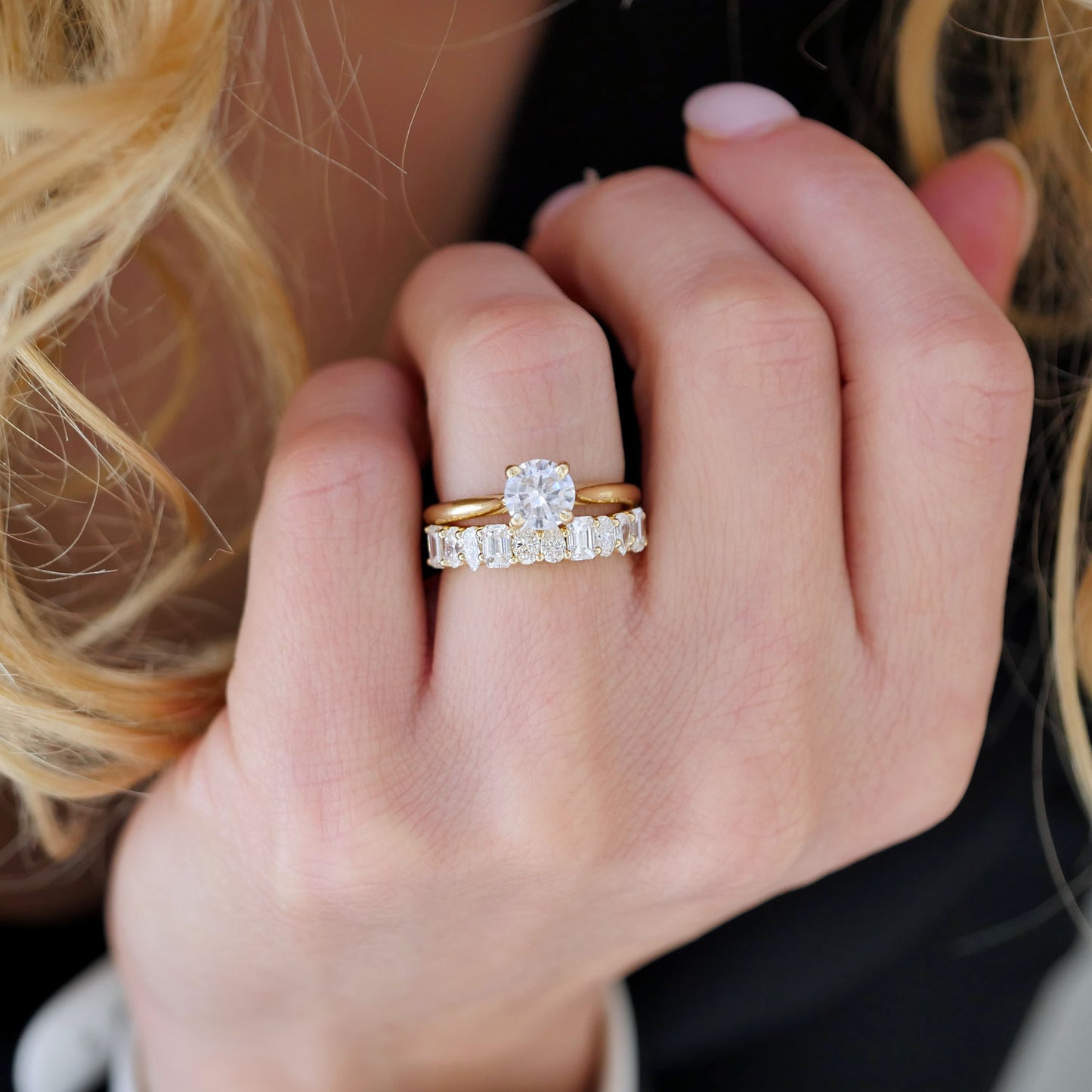 Oval, Emerald & Pear Diamond Mosaic Band