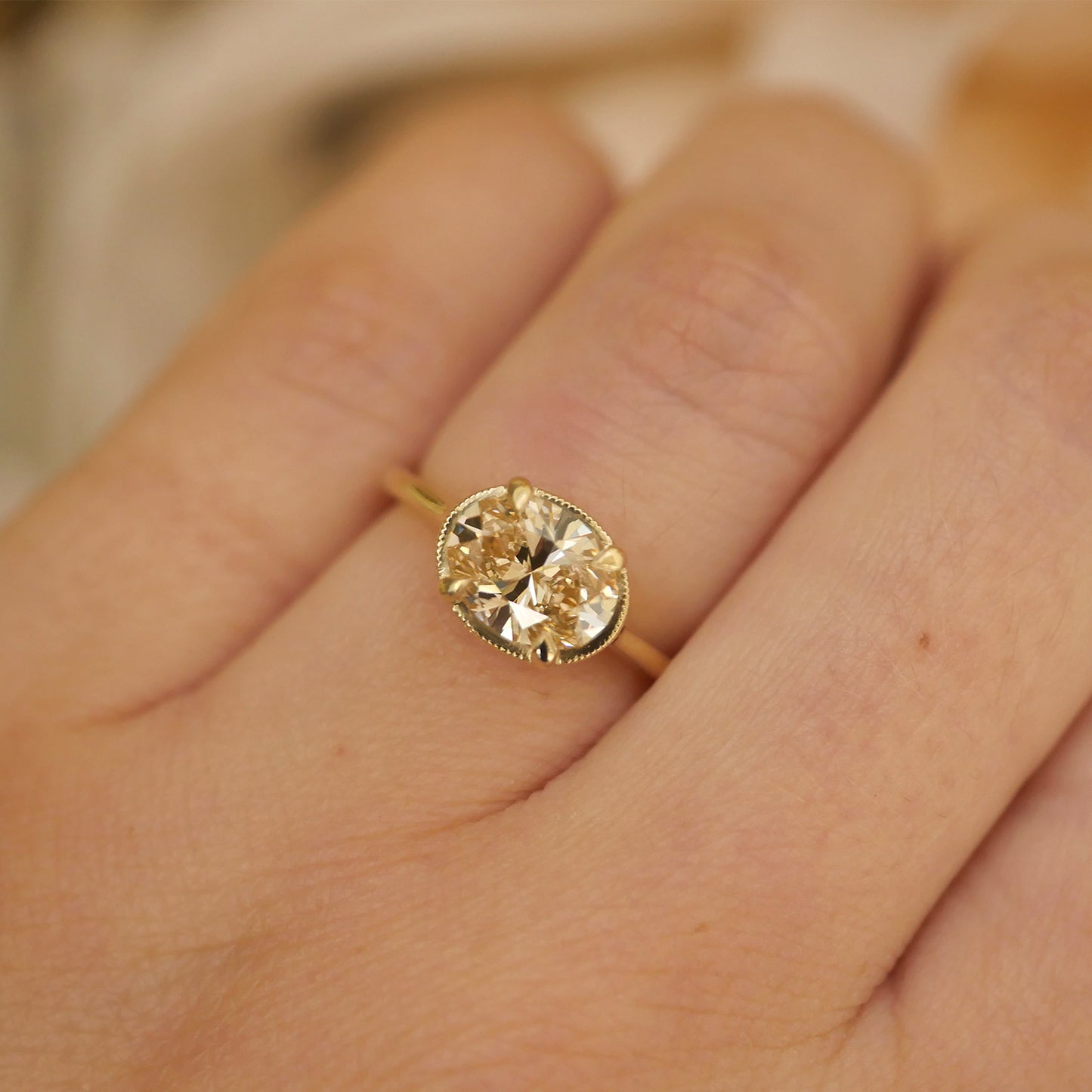 Custom East West Champagne Solitaire