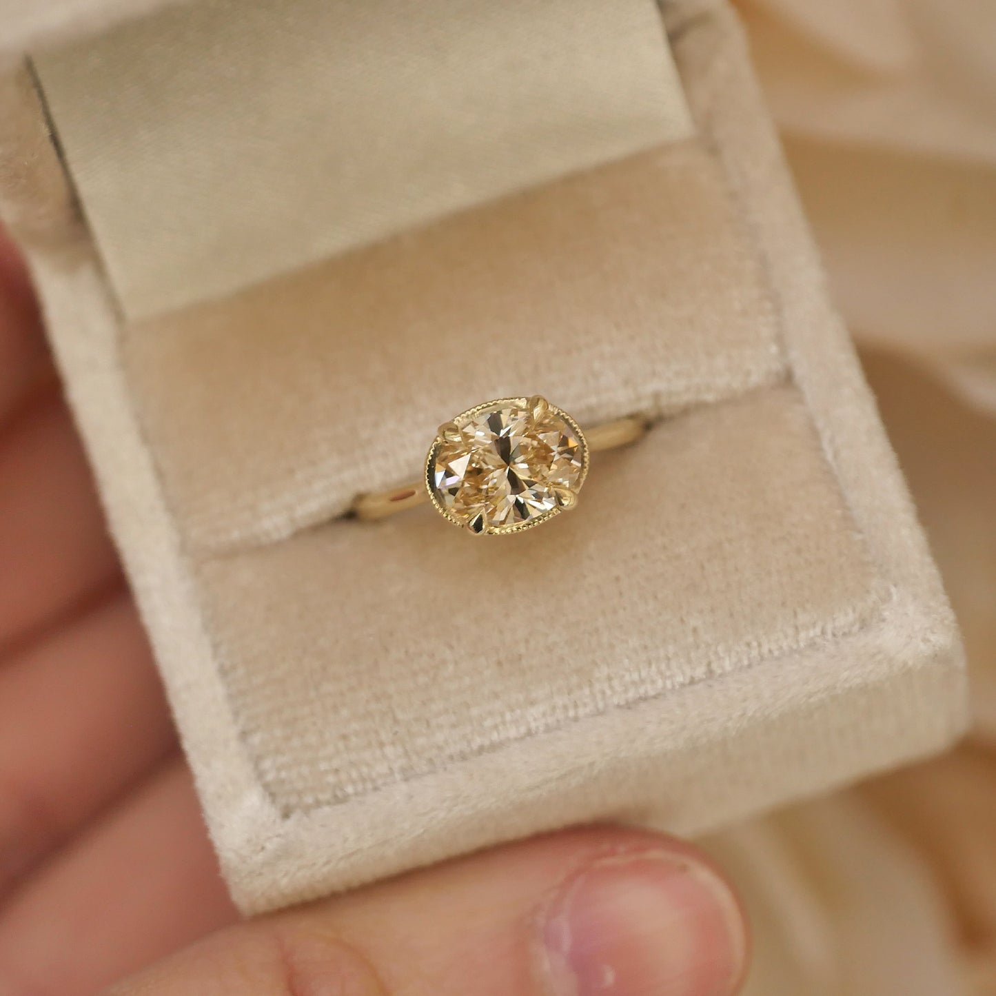Custom East West Champagne Solitaire