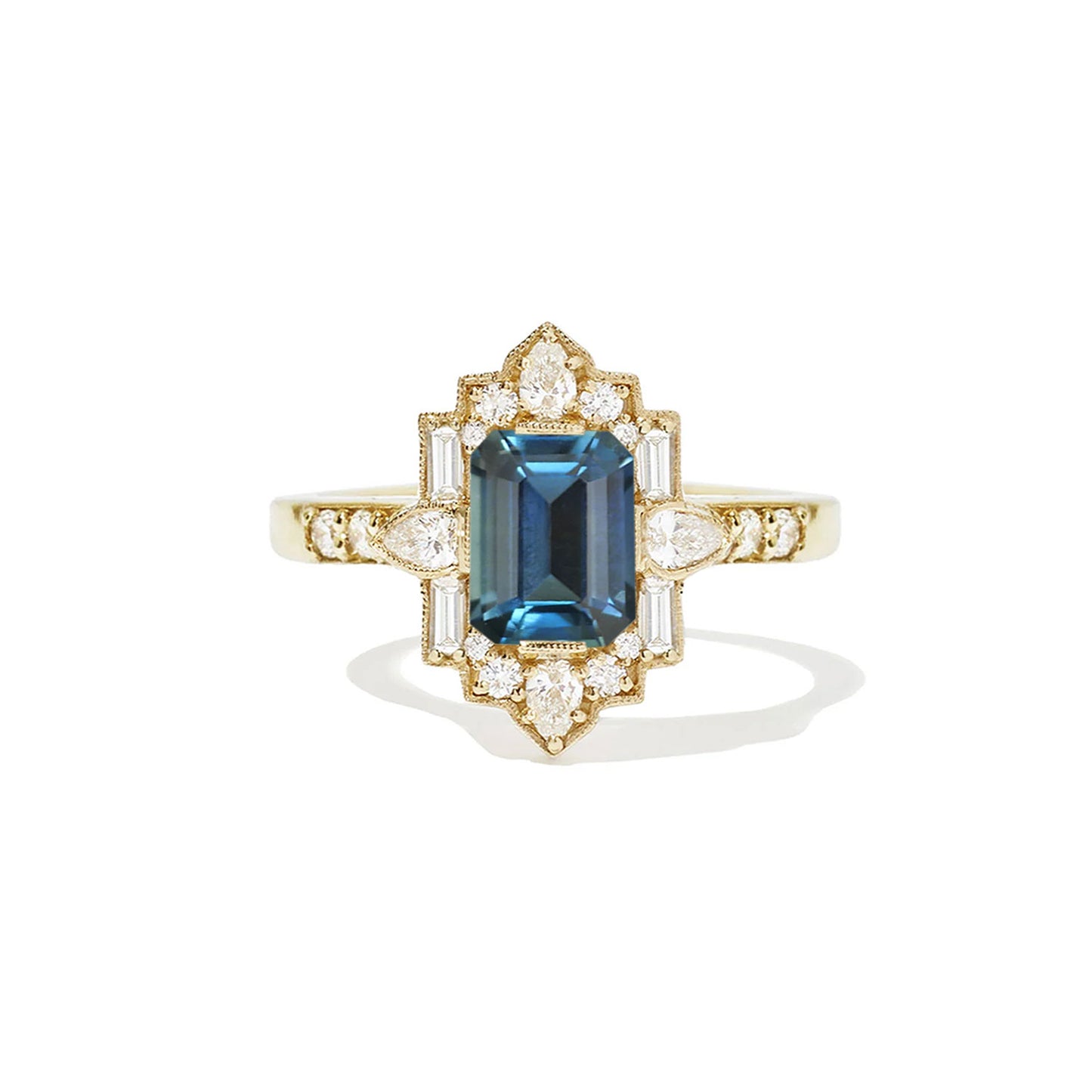 1.57 ctw Emerald Cut Teal Sapphire