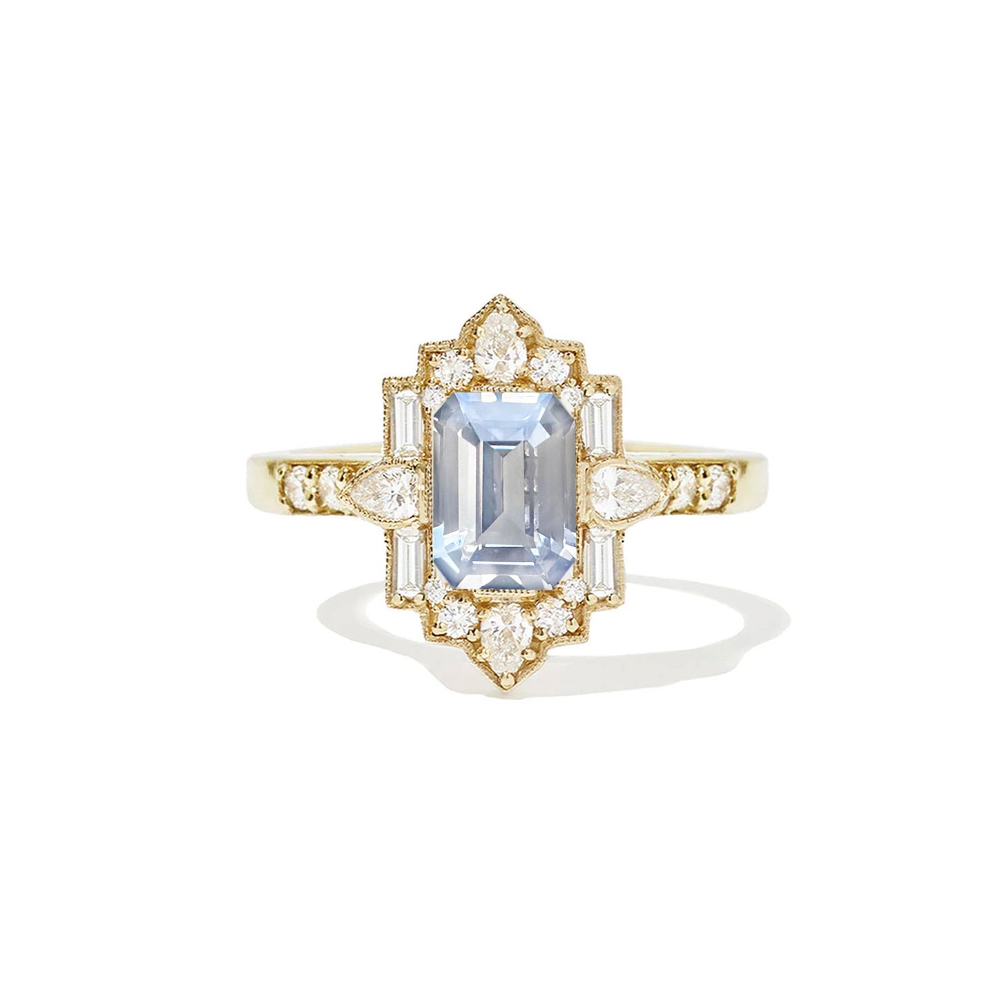 1.14 Emerald Cut Light Blue-Grey Sapphire