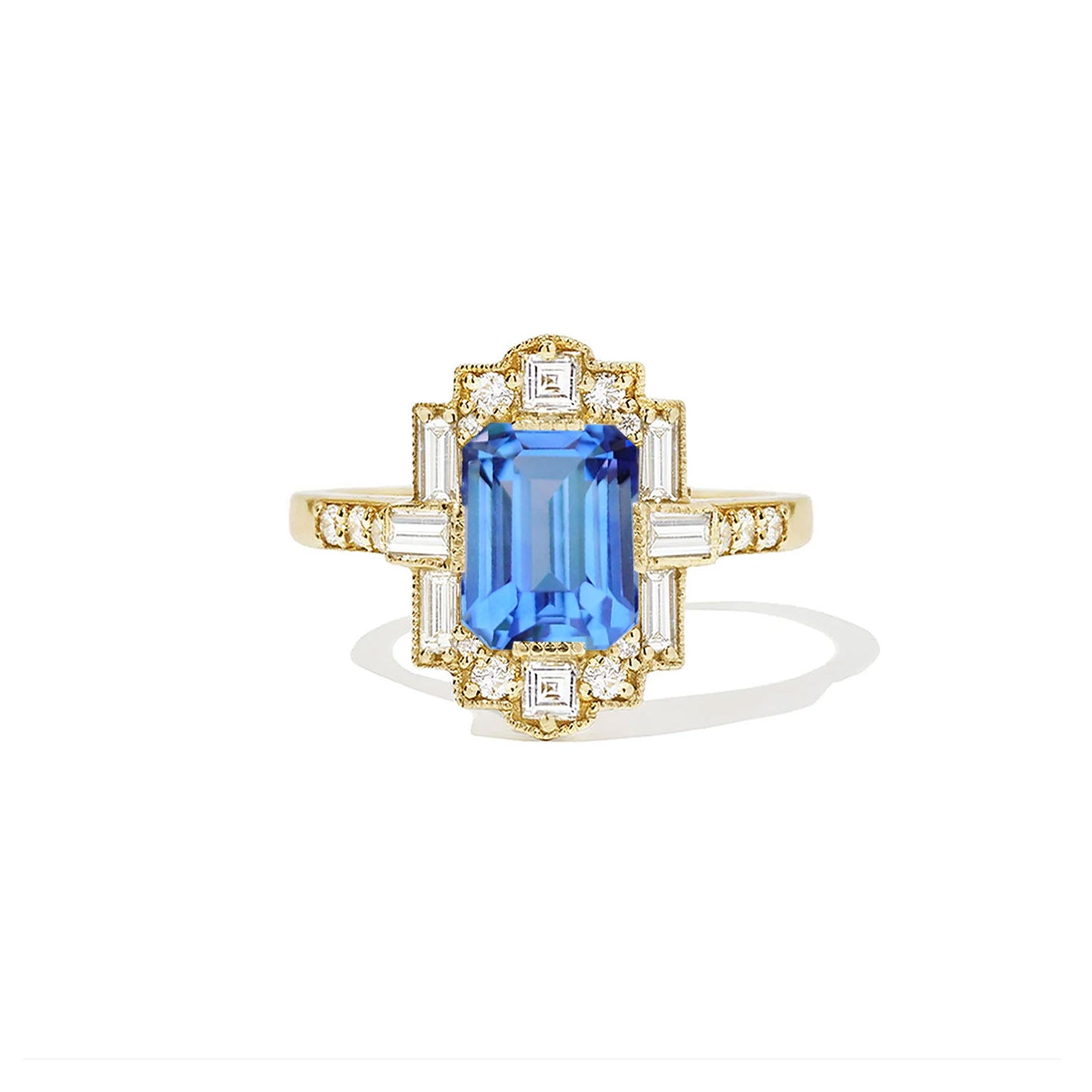 1.64 ctw Emerald Cut Vibrant Blue Sapphire