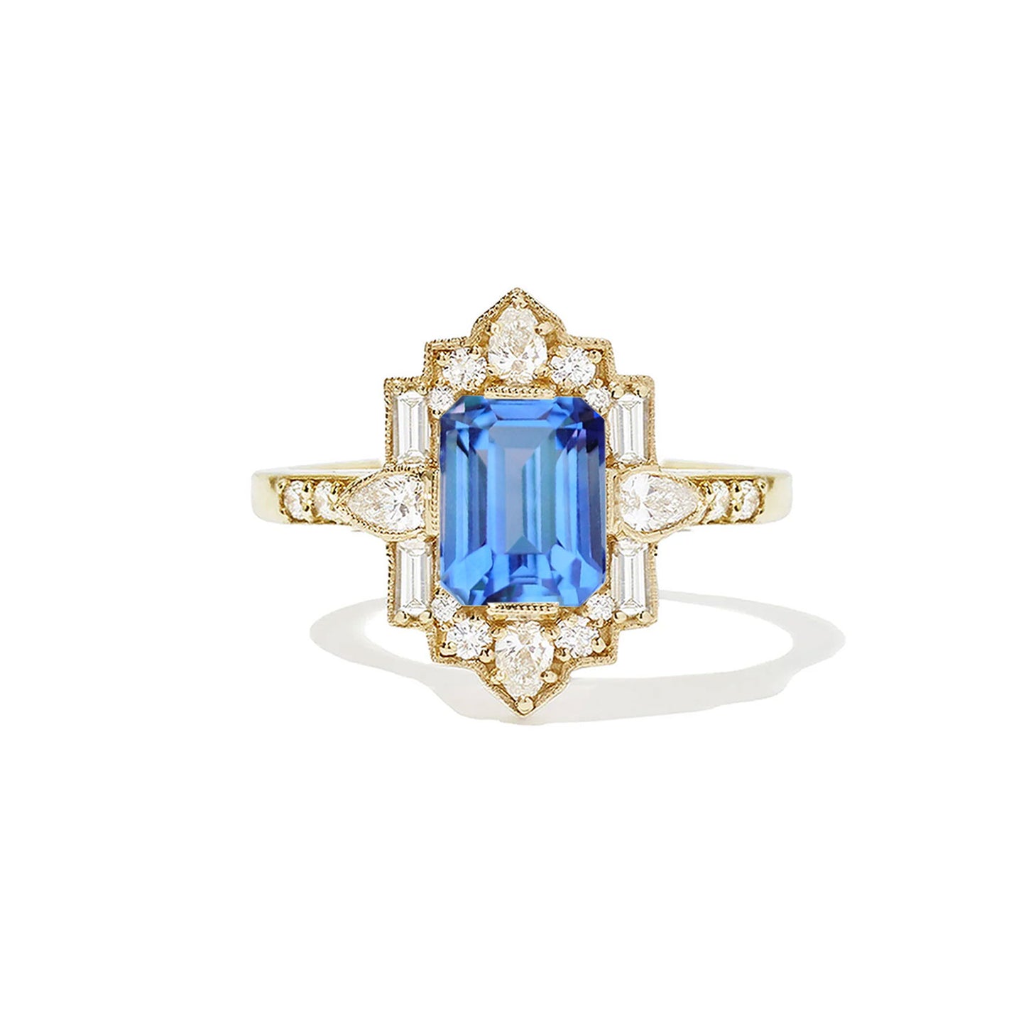 1.64 ctw Emerald Cut Vibrant Blue Sapphire