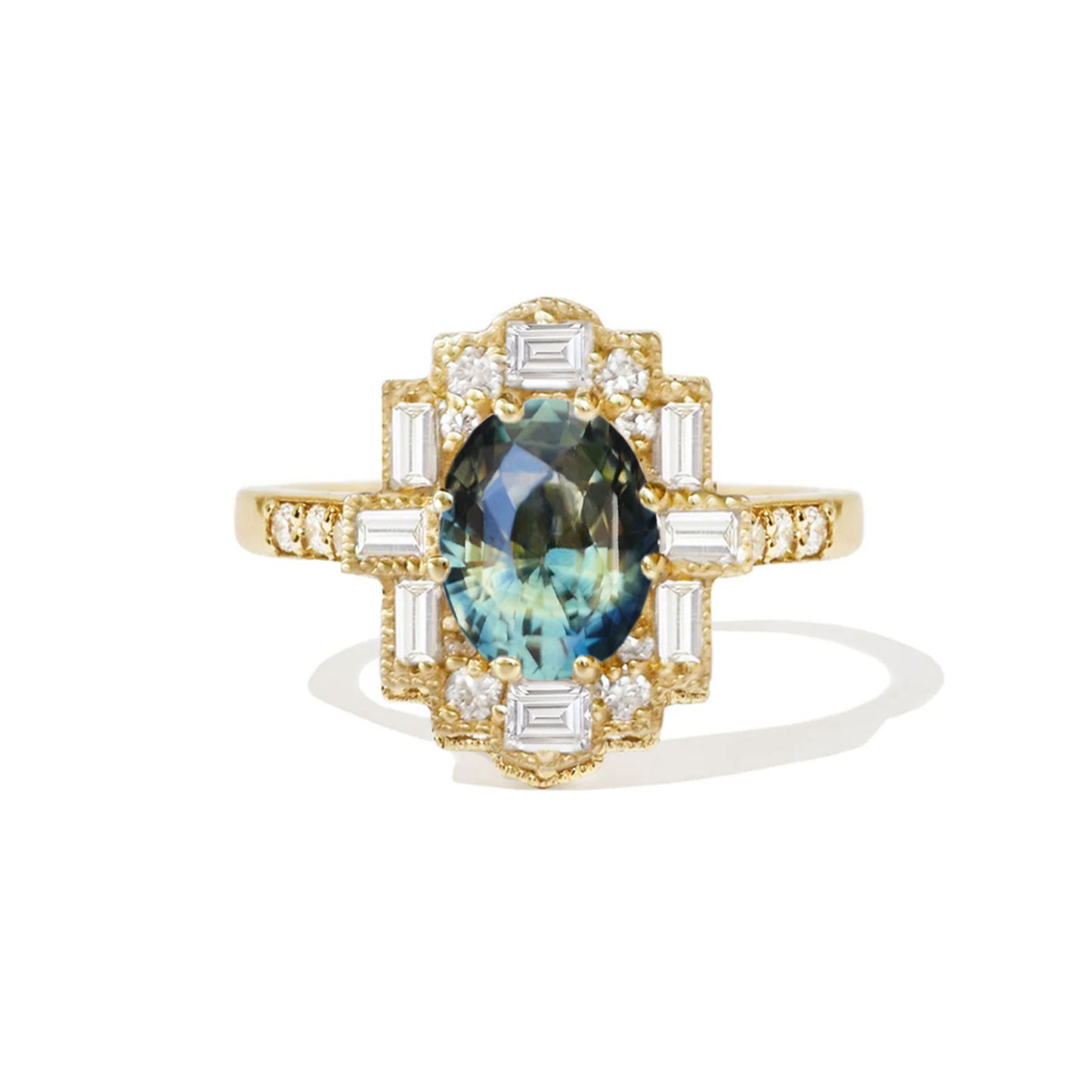 2.00 ctw Oval Blue Green Yellow Sapphire