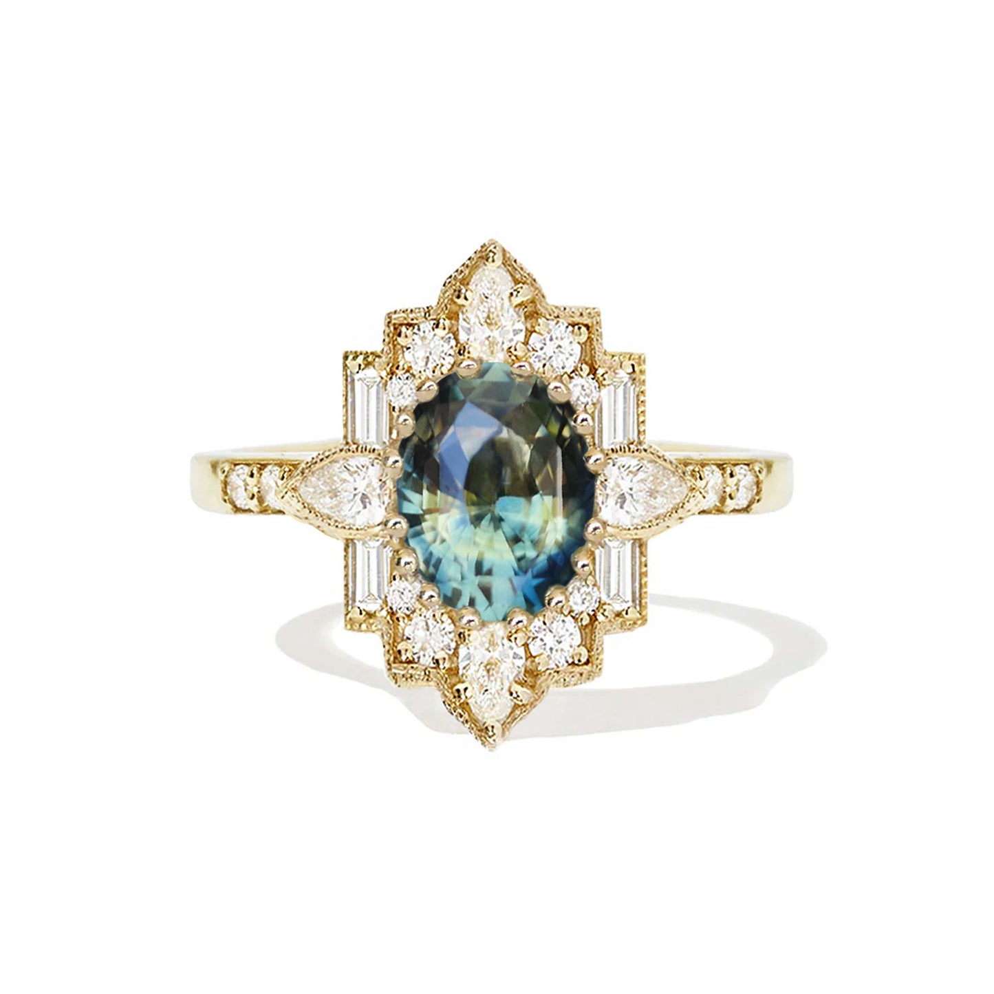 2.00 ctw Oval Blue Green Yellow Sapphire