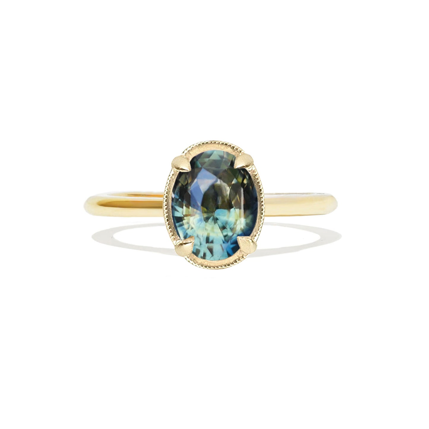 2.00 ctw Oval Blue Green Yellow Sapphire