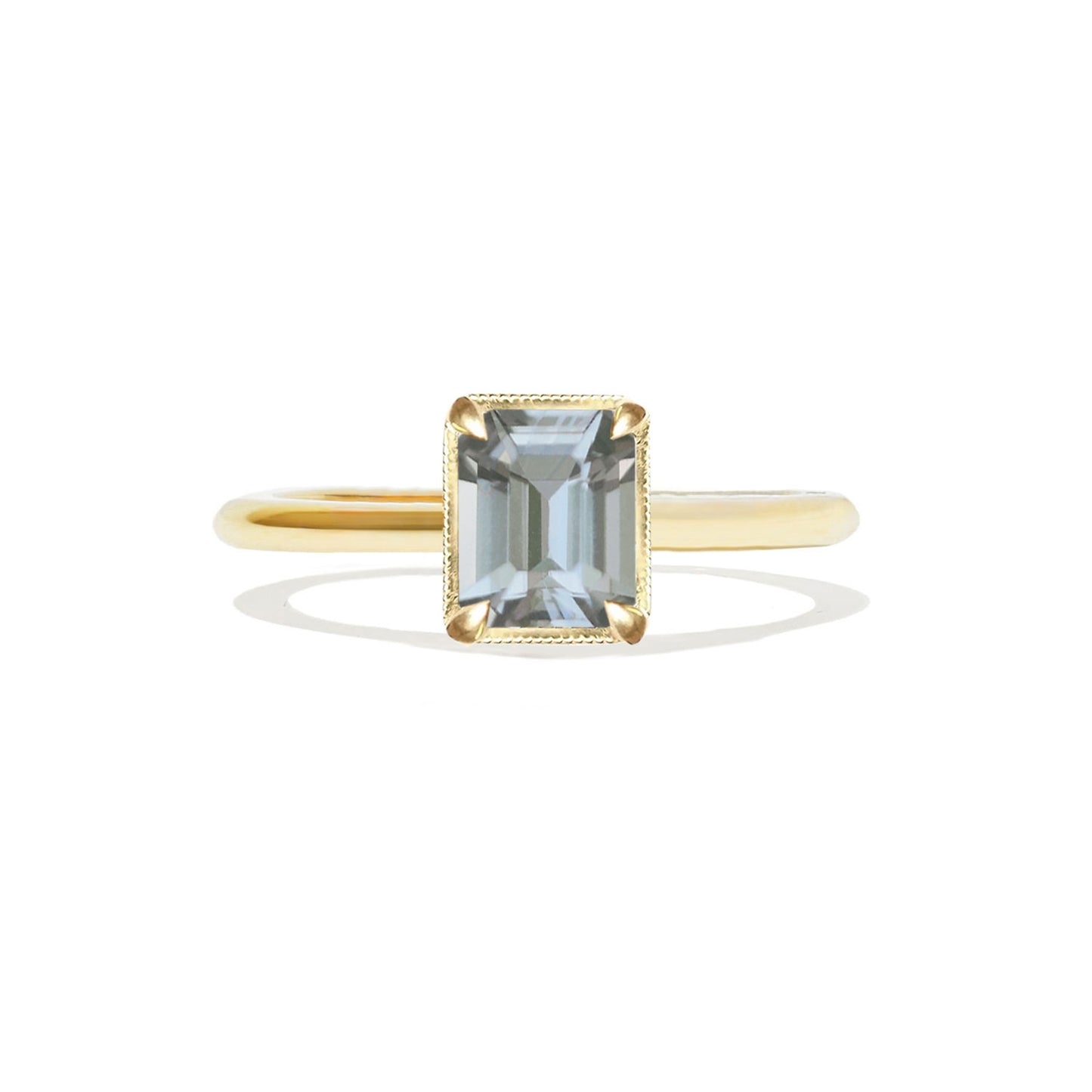2.70 ctw Emerald Cut Light Grey Green Sapphire