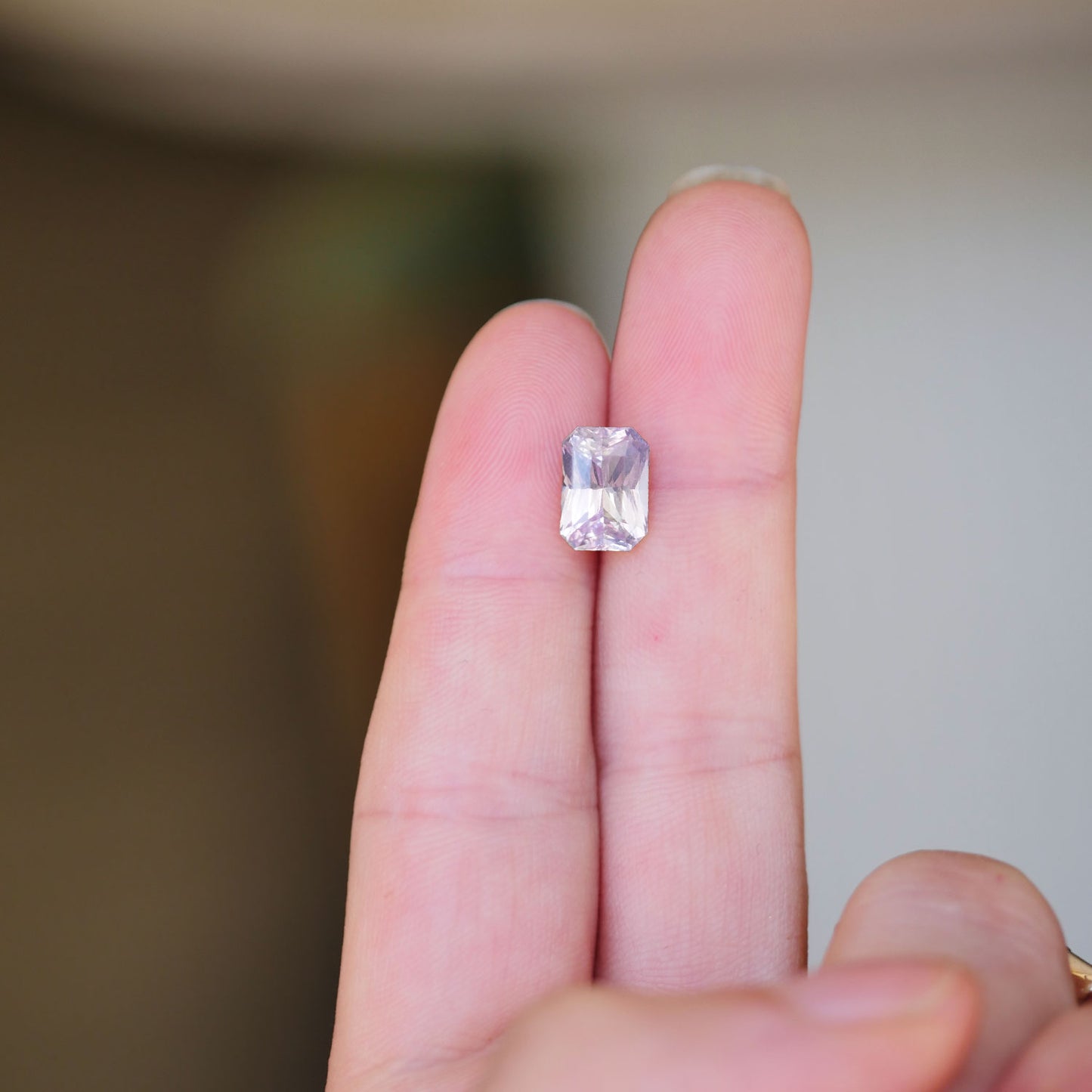 2.98 ctw Radiant Pastel Pink Purple Sapphire