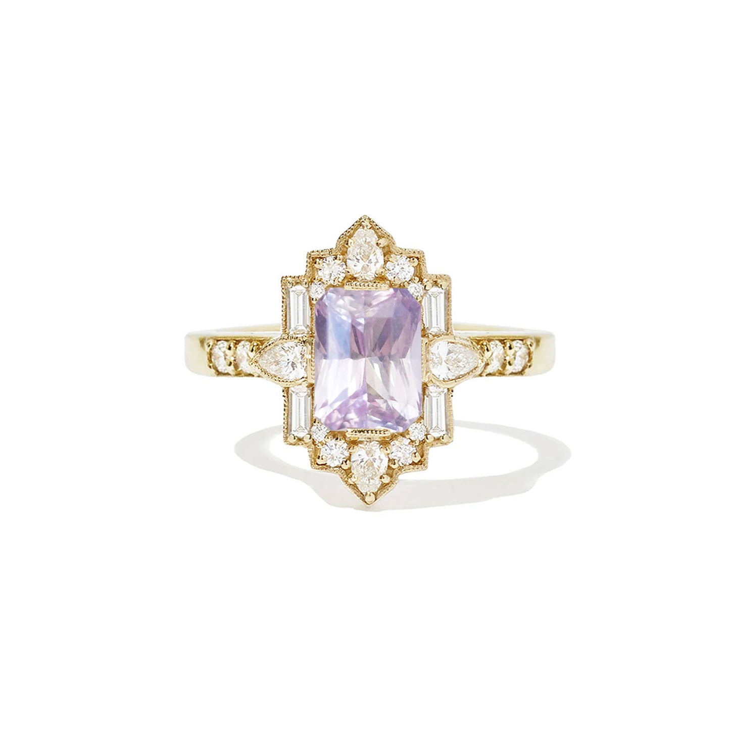 2.98 ctw Radiant Pastel Pink Purple Sapphire