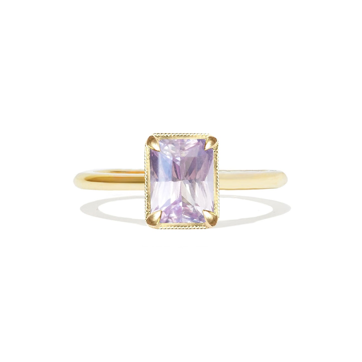 2.98 ctw Radiant Pastel Pink Purple Sapphire