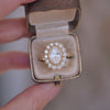 Custom Oval Diamond Mosaic Sunflower Ring 2.00 ctw. center