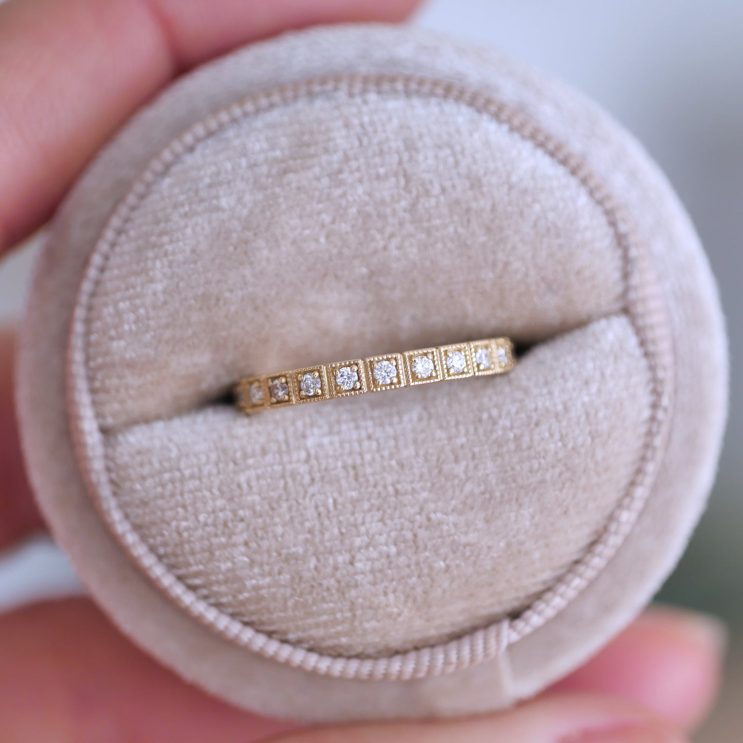 2mm Notched Deco Diamond Eternity Ring