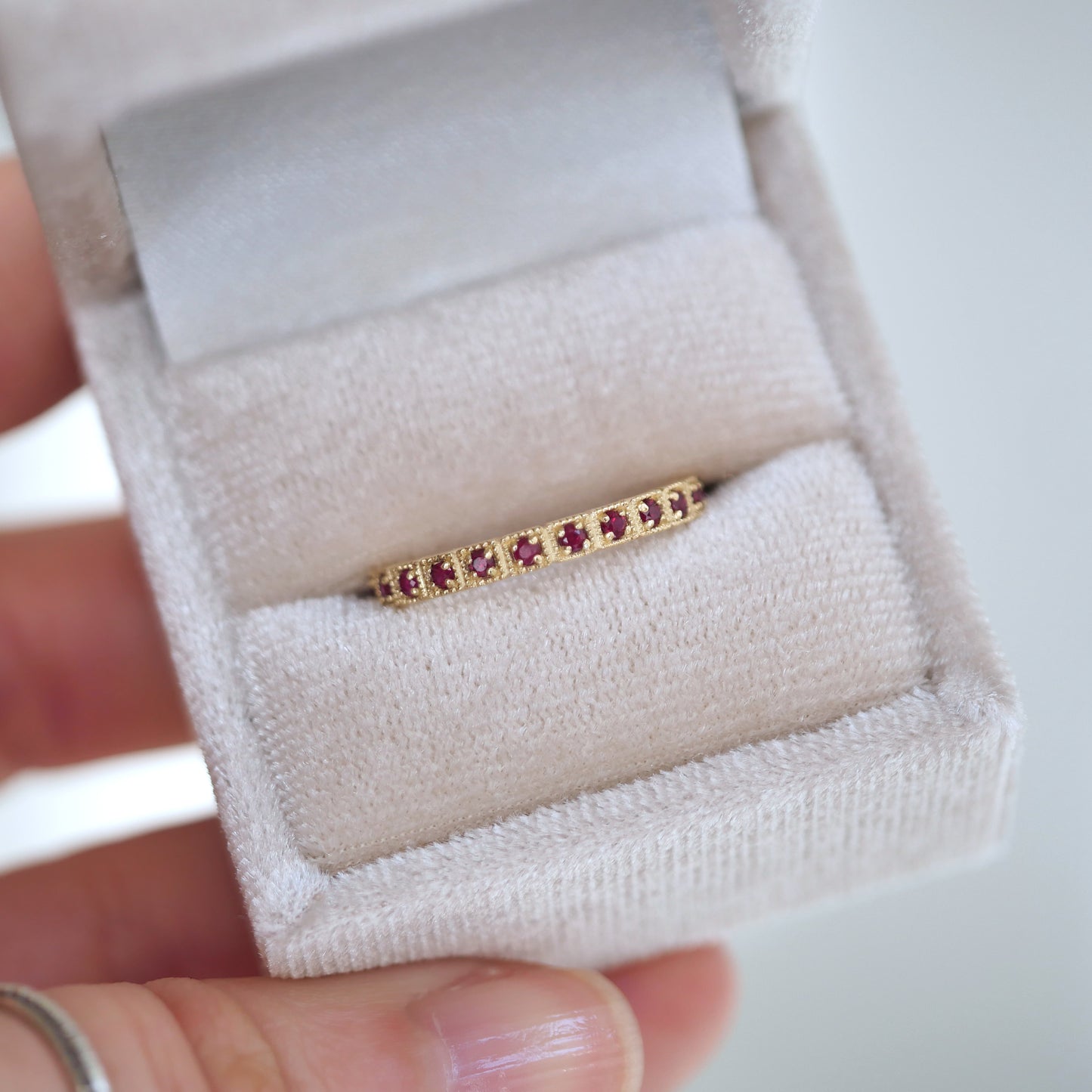 2mm Notched Deco Ruby Eternity Ring