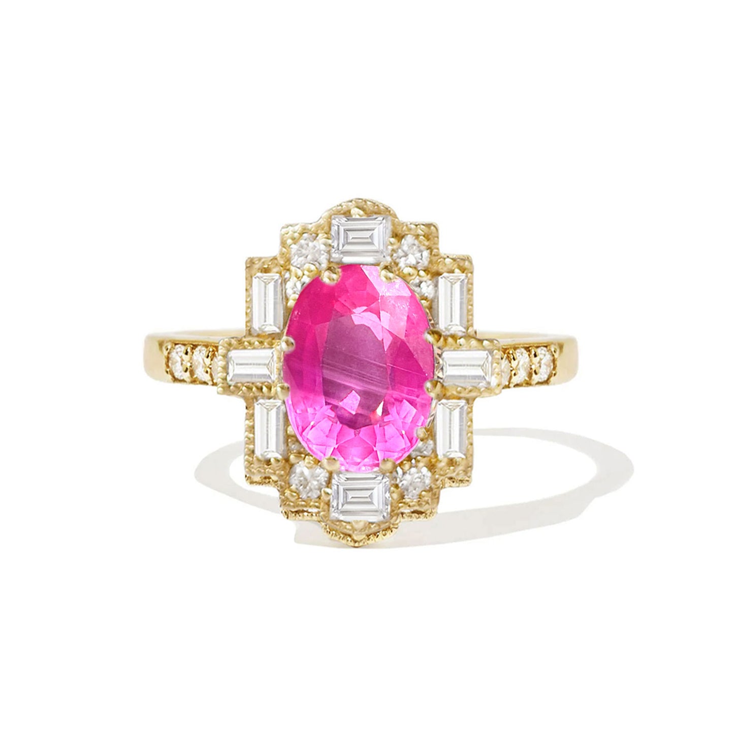 3.16 Oval Cut Opalescent Bright Pink Sapphire