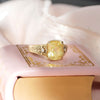 Nightbloom Antique Cushion Cut Yellow Sapphire Ring