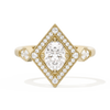 Diamond Shape Halo Oval