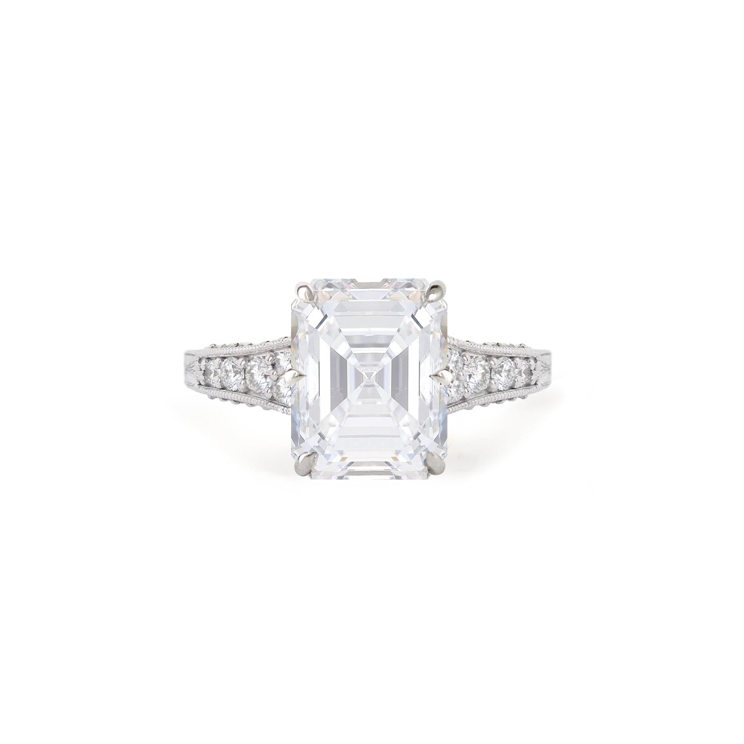 4.10 ctw Starfall Emerald Cut Diamond Ring