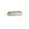 14k white gold wind spiral wide wedding band.