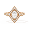 Diamond Shape Halo Oval