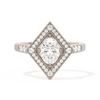 Diamond Shape Halo Oval