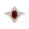 Diamond Shape Halo Oval