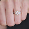 Antique Cushion Rose Cut Moissanite & Marquise Diamond Ring