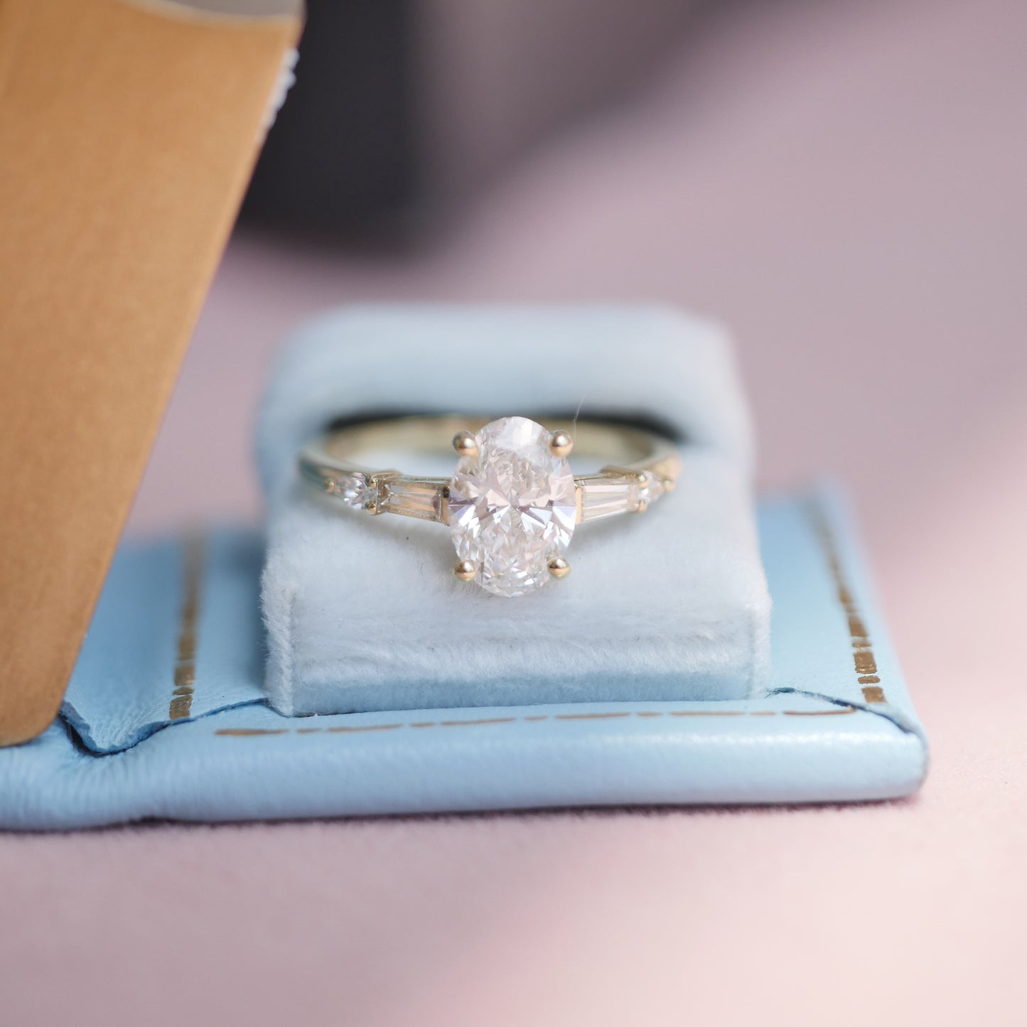 Oval Baguette & Pear Diamond Ring