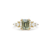 Custom Sapphire Nouveau Diamond Mosaic Ring