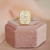 Custom Emerald Shape Carre & Oval Diamond Mosaic Ring