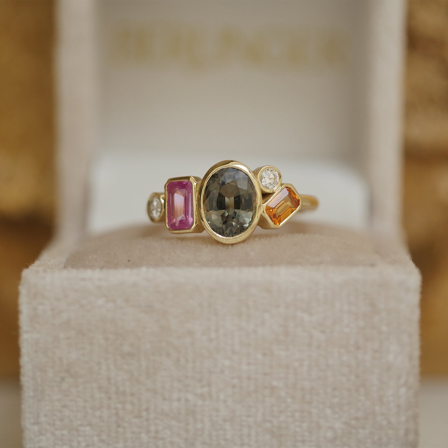 Custom Sapphire Cluster Ring