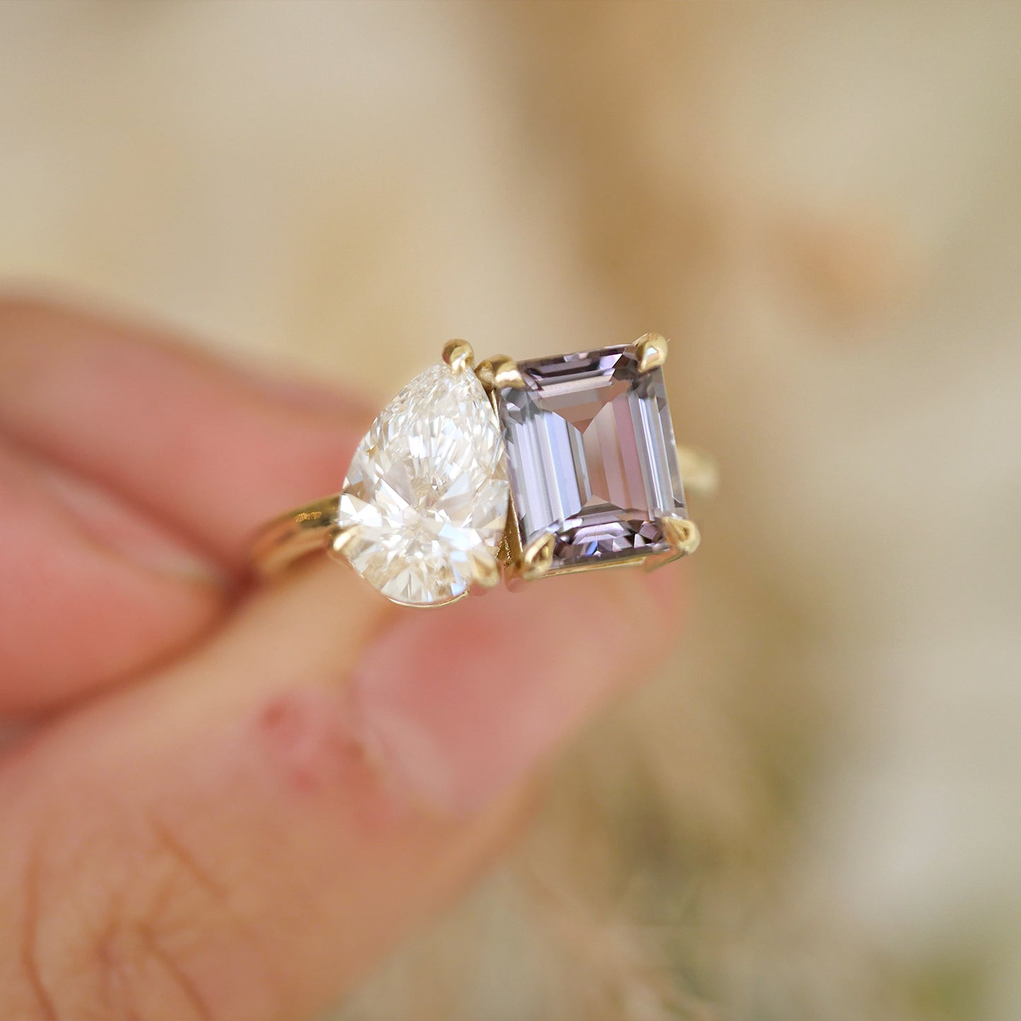 Custom Tanzanite Toi et Moi Ring