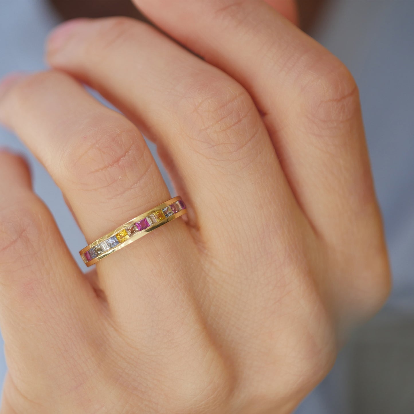 Rainbow Sapphire Band