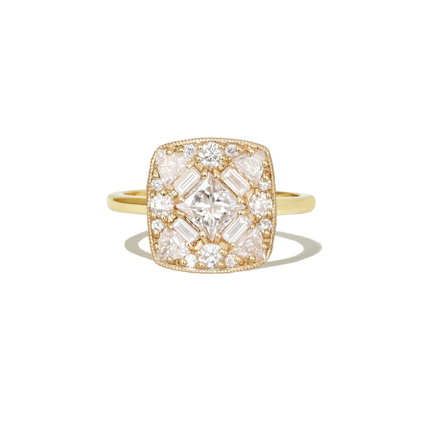 Square Princess Cut Diamond Mosaic Ring