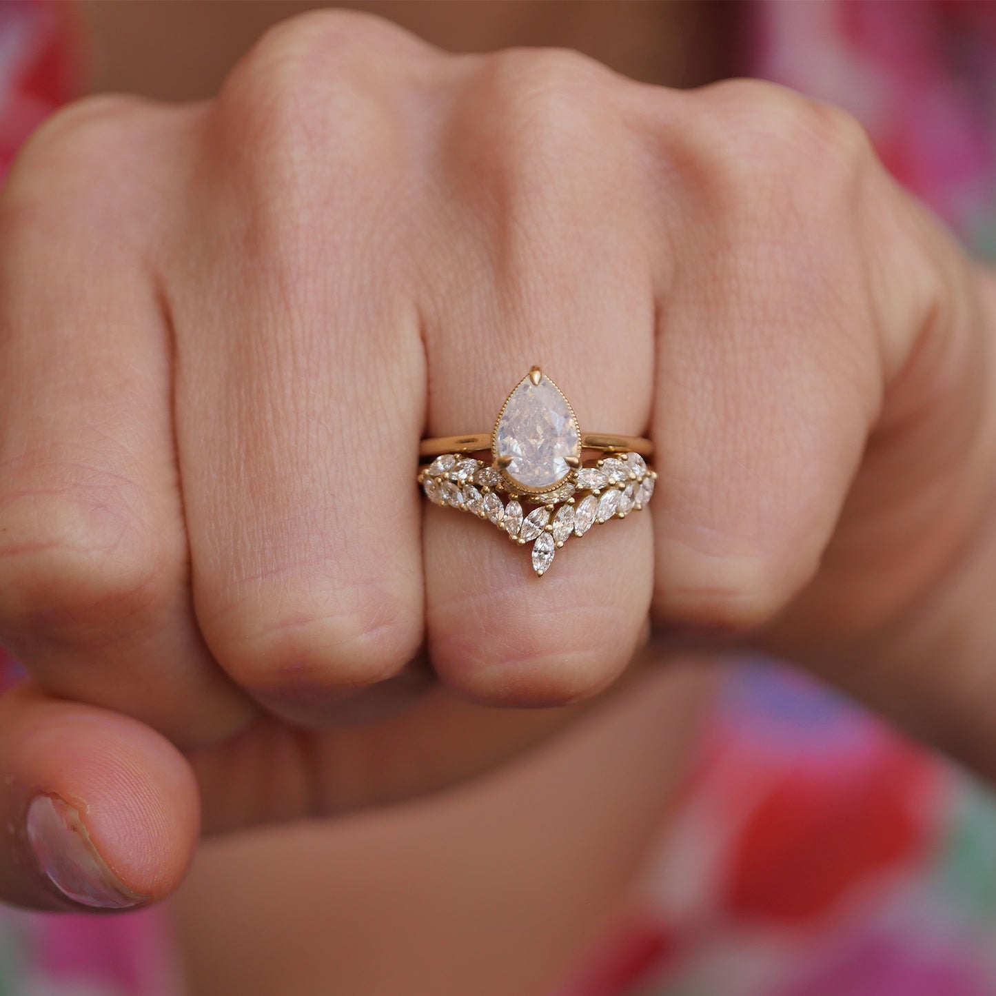 Marquise Feather Contour Diamond Ring