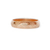 A 5mm wide rose gold band with criss-cross details.