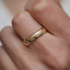 5mm wide criss cross engraved wedding band.
