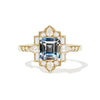 2.20 Carre Cut Blue White Bi-Color Sapphire