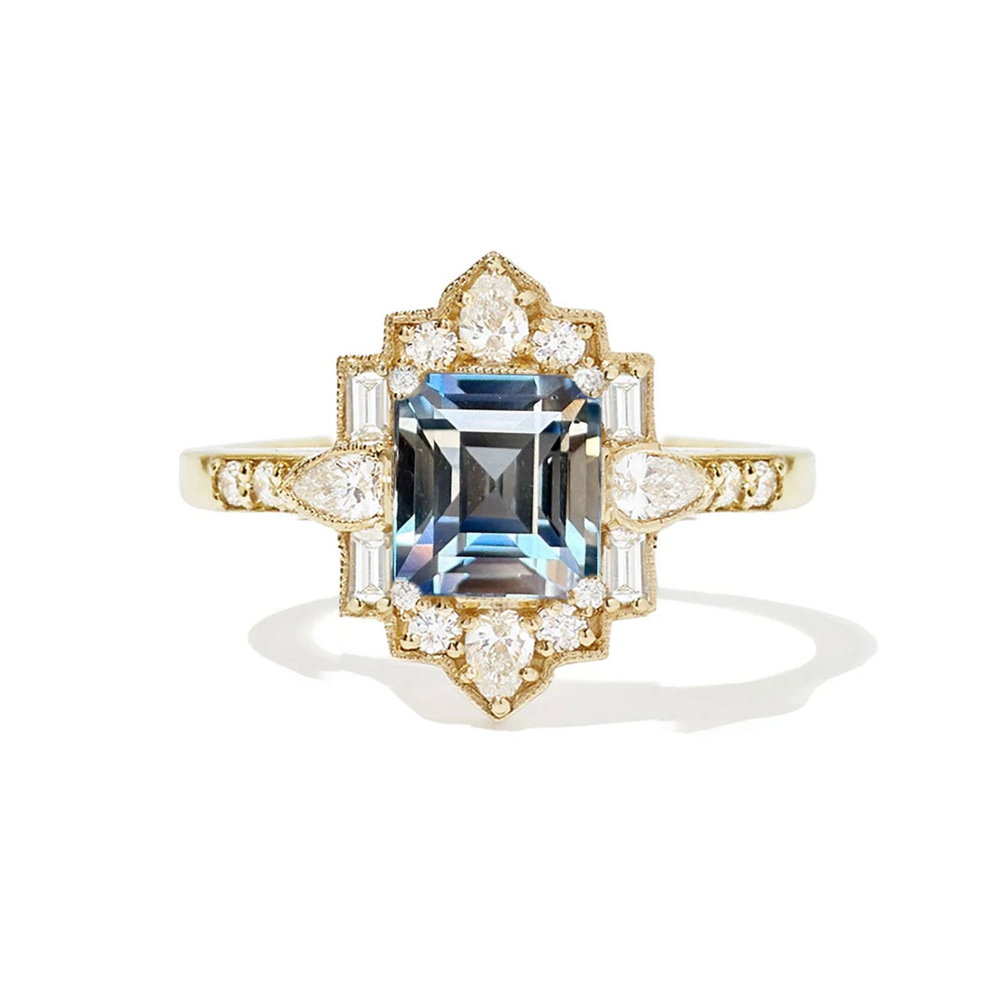 2.20 Carre Cut Blue White Bi-Color Sapphire