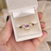 Custom Oval Pink Sapphire & Trillion Diamond Stacking Ring Set