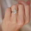 This antique-style lab-grown pear-shaped diamond solitaire is whimsy and sophisticated