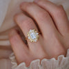 14k yellow gold band with diamonds beautifully detailed with a vintage-inspired floral and leaf motif.