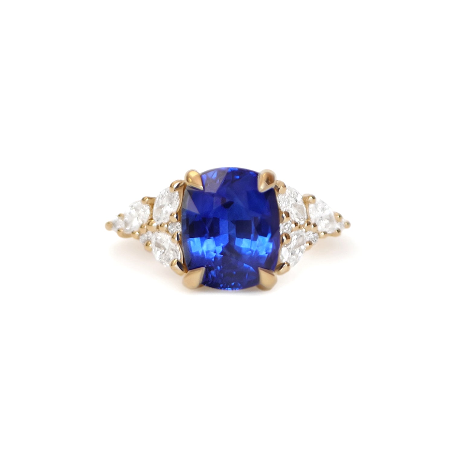 Custom Cushion Garden Diamond Mosaic Ring