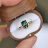Bi-Color Green Yellow Blue Sapphire Oval Solitaire
