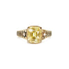 Nightbloom Antique Cushion Cut Yellow Sapphire Ring